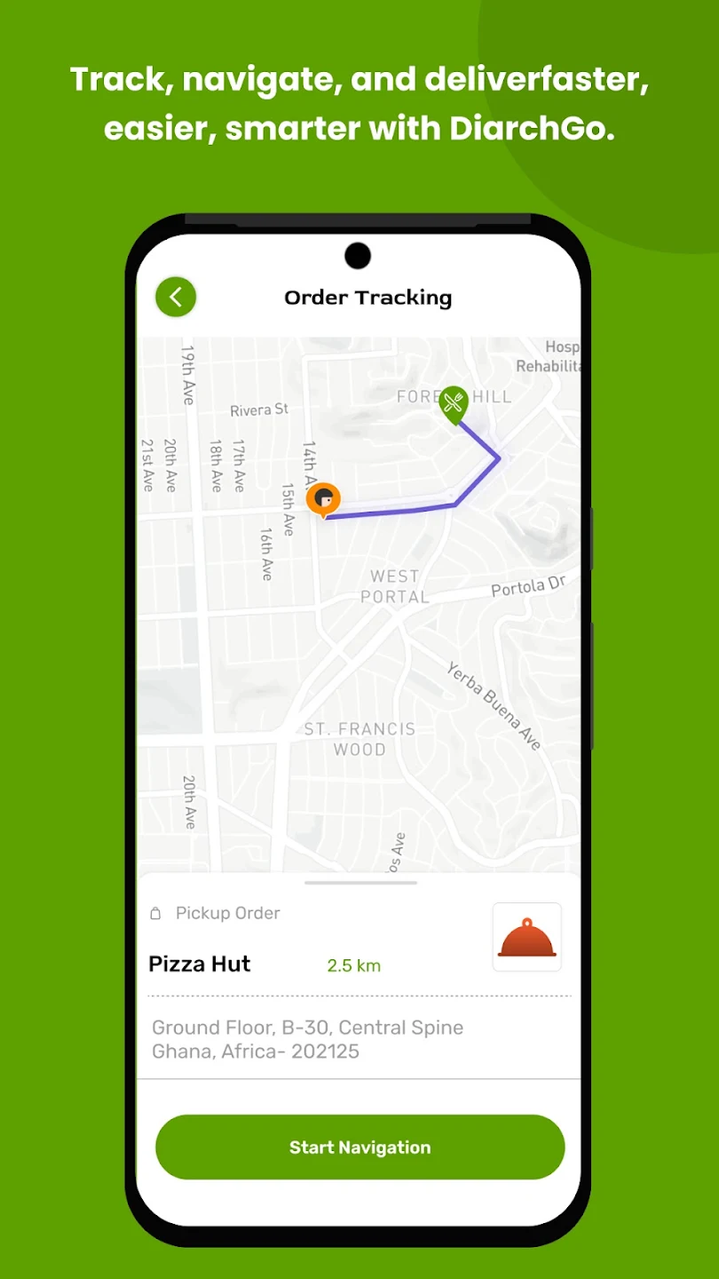 DiarchGo delivery app screen two