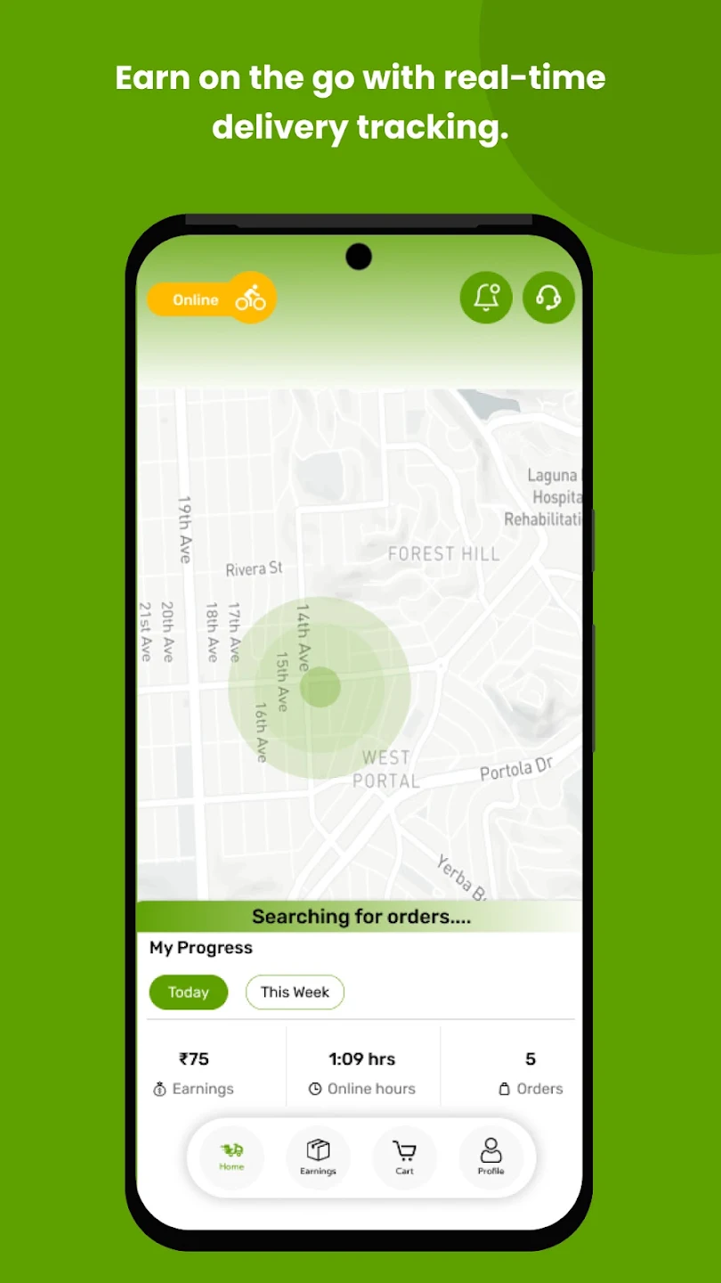 DiarchGo delivery app screen three